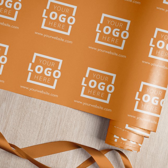 Custom Promotional Business Logo Branded Orange Wrapping Paper (Creator Uploaded)