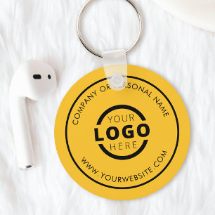 Custom Promotional Business Logo Branded Yellow Key Ring
