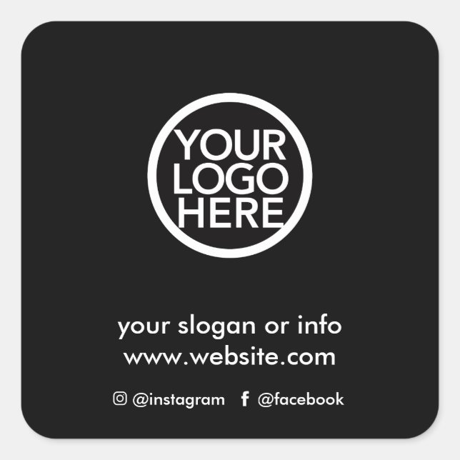 Custom Promotional Business Logo Square Sticker (Front)