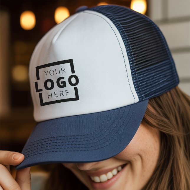 Custom Promotional Business Logo Uniform Blue Trucker Hat (Creator Uploaded)