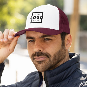 Custom Promotional Business Logo Uniform Maroon Trucker Hat