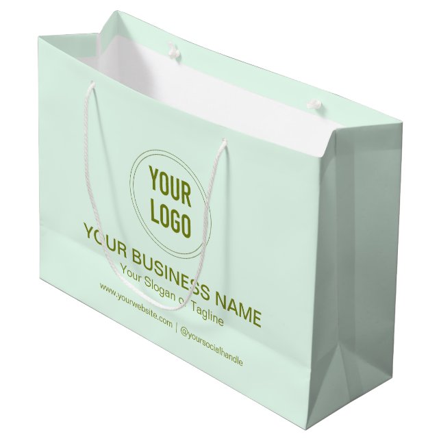 Custom Promotional Business Name And Logo Large Gift Bag (Front Angled)