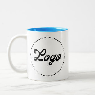 Custom Promotional LIGHT BLUE Two-Tone Logo Mug