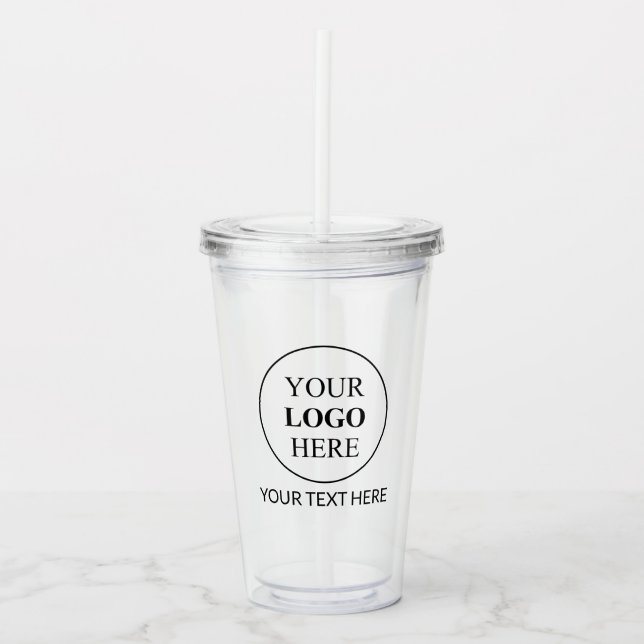 Custom Promotional Logo – No Minimum Order Acrylic Tumbler (Front)