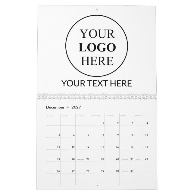 Custom Promotional Logo – No Minimum Order Calendar (Dec 2027)