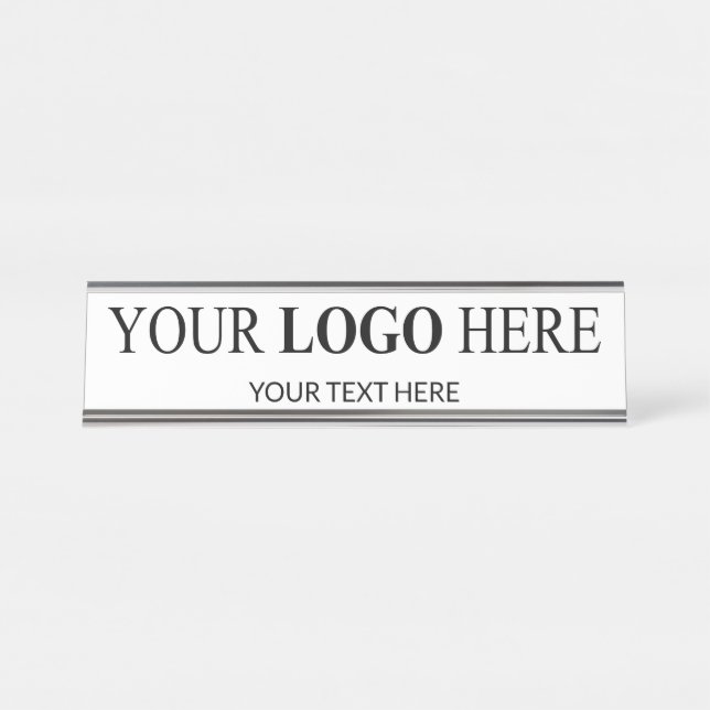 Custom Promotional Logo – No Minimum Order Desk Name Plate (Front)