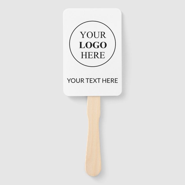 Custom Promotional Logo – No Minimum Order Hand Fan (Front)