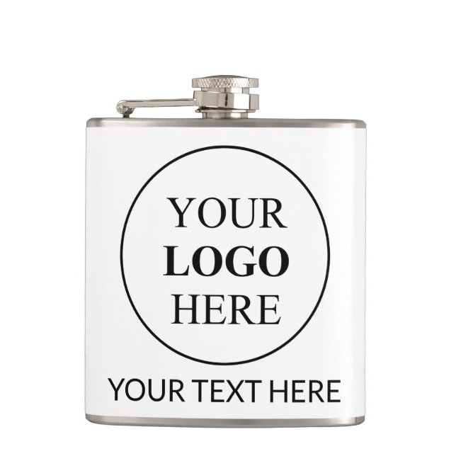 Custom Promotional Logo – No Minimum Order Hip Flask (Front)