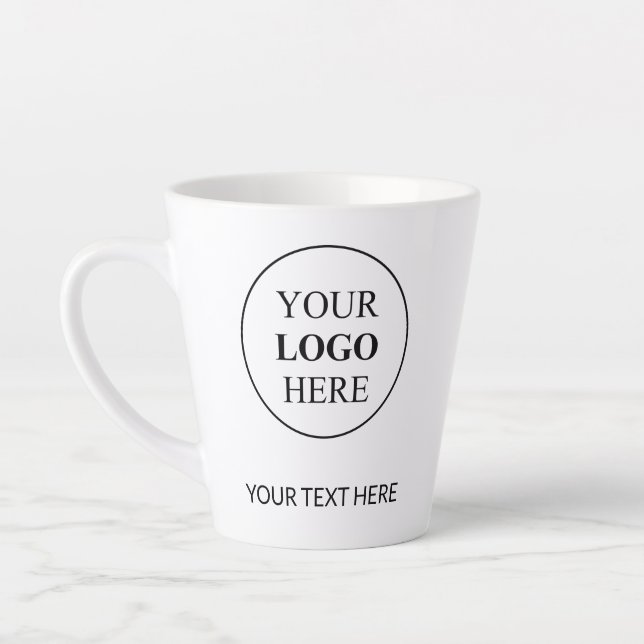 Custom Promotional Logo – No Minimum Order Latte Mug (Left)