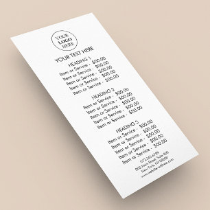 Custom Promotional Logo – No Minimum Order Rack Card