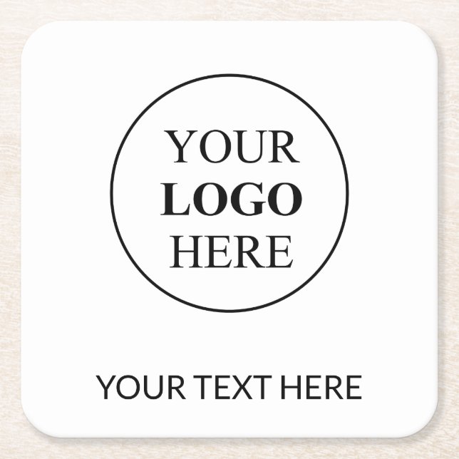 Custom Promotional Logo – No Minimum Order Square Paper Coaster (Front)