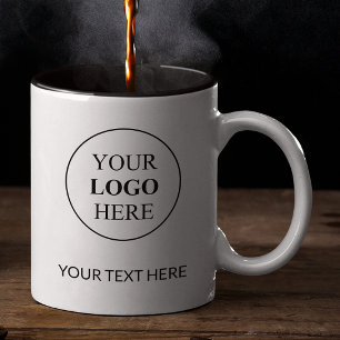Custom Promotional Logo – No Minimum Order Two-Tone Coffee Mug