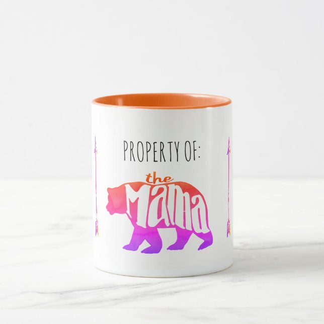Custom Property of Mama Bear Orange and Multi Mug (Center)