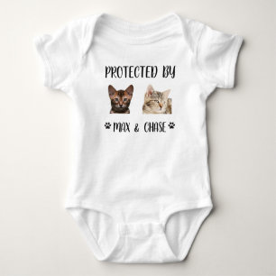 Custom Protected By cat shirt, Protected By Pets s Baby Bodysuit