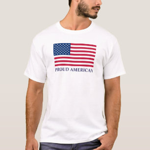 Custom PROUD AMERICAN Patriotic USA Flag t-shirt