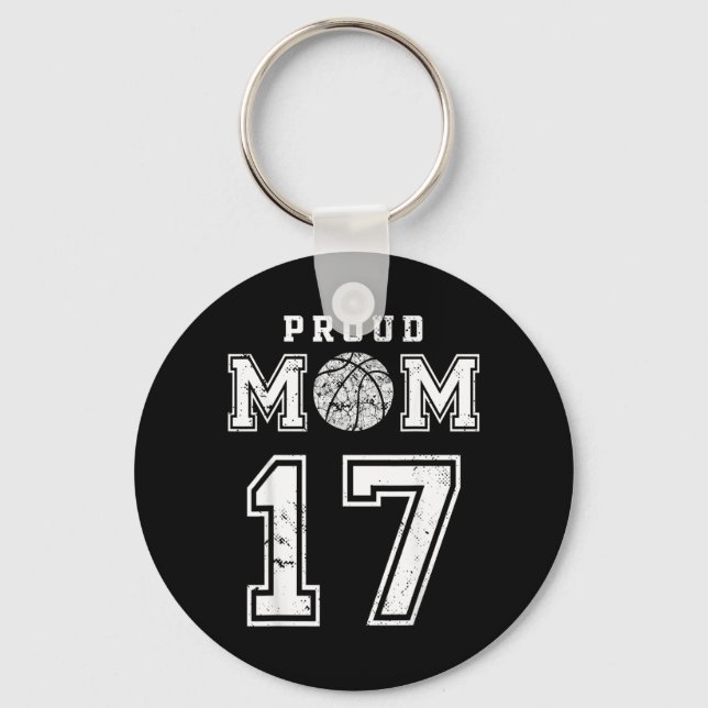 Custom Proud Basball Mum Number 17 Personalised Key Ring (Front)