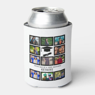Custom proud dad of the graduate 11 photo collage can cooler