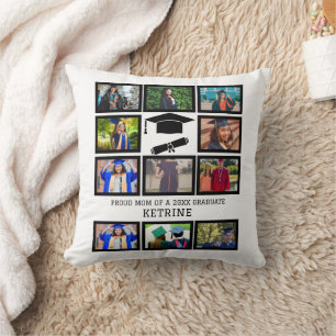 Custom proud dad of the graduate 11 photo collage cushion