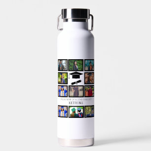 Custom proud dad of the graduate 11 photo collage water bottle