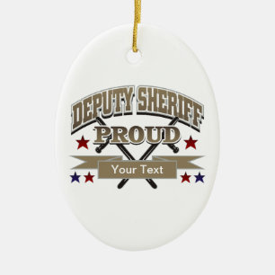 Custom Proud Deputy Sheriff Ceramic Tree Decoration