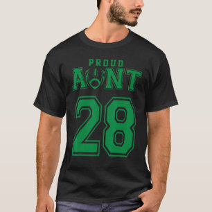 Custom Proud Football Aunt Number 28 G Personalise T-Shirt