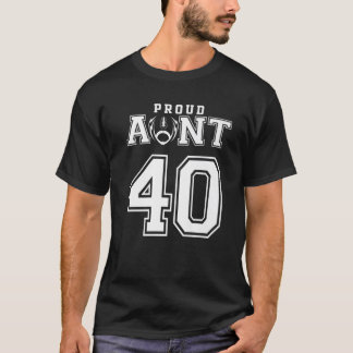 Custom Proud Football Aunt Number 40 Personalised T-Shirt