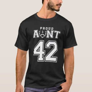 Custom Proud Football Aunt Number 42 Personalised T-Shirt