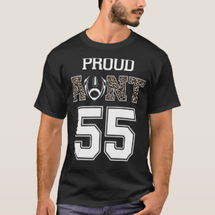 Custom Proud Football Aunt Number 55 Personalised T-Shirt
