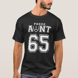 Custom Proud Football Aunt Number 65 Personalised T-Shirt