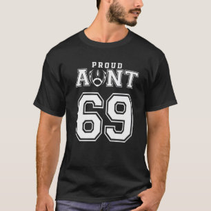 Custom Proud Football Aunt Number 69 Personalised T-Shirt