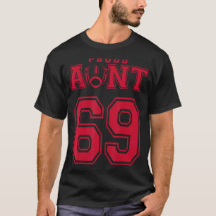Custom Proud Football Aunt Number 69 R Personalise T-Shirt