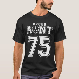 Custom Proud Football Aunt Number 75 Personalised T-Shirt