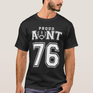 Custom Proud Football Aunt Number 76 Personalised T-Shirt