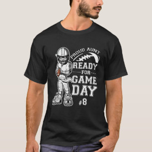 Custom Proud Football Aunt Number 8 Personalised F T-Shirt