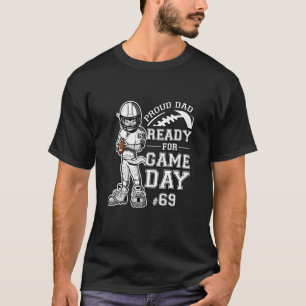 Custom Proud Football Dad Number 69 Personalised F T-Shirt