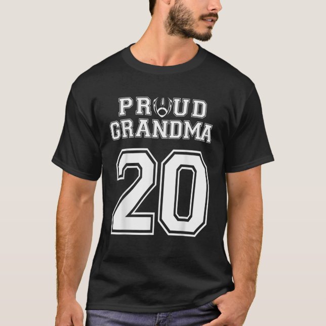 Custom Proud Football Grandma Number 20 Personaliz T-Shirt (Front)