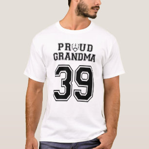 Custom Proud Football Grandma Number 39 Personaliz T-Shirt