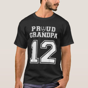 Custom Proud Football Grandpa Number 12 Personaliz T-Shirt
