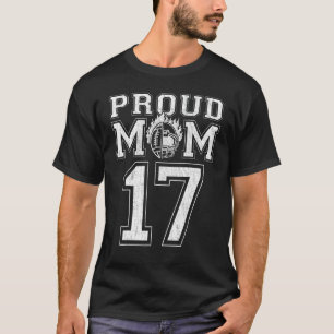 Custom Proud Football Mum Number 17 For Football F T-Shirt