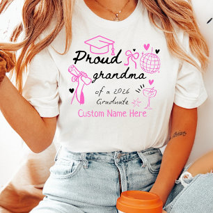Custom Proud Grandma of a 2026 Graduate Pink T-Shirt