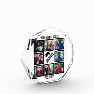 Custom Proud Mum of Year Graduation Photo Collage  Block
