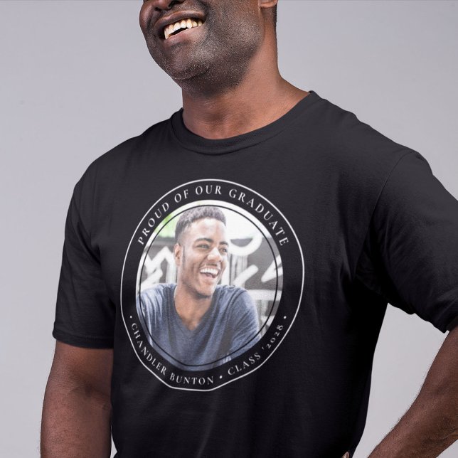 Custom Proud of Our Graduate Photo Graduation T-Shirt (Creator Uploaded)