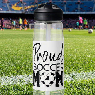 Custom Proud Soccer Mum Game Day Team Spirit Water Bottle