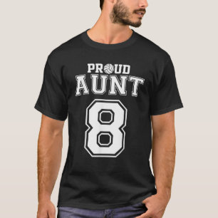 Custom Proud Volleyball Aunt Number 8 Personalized T-Shirt