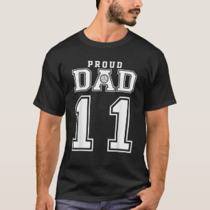 Custom Proud Volleyball Dad Number 11 Personalised T-Shirt