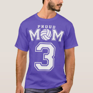 Custom Proud Volleyball Mum Number 3 Personalised  T-Shirt