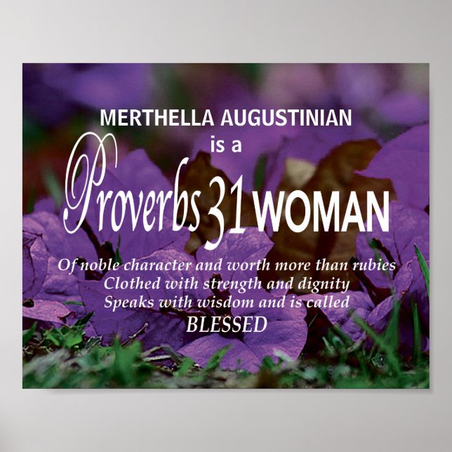 Custom PROVERBS 31 WOMAN Inspirational Christian Poster (Front)