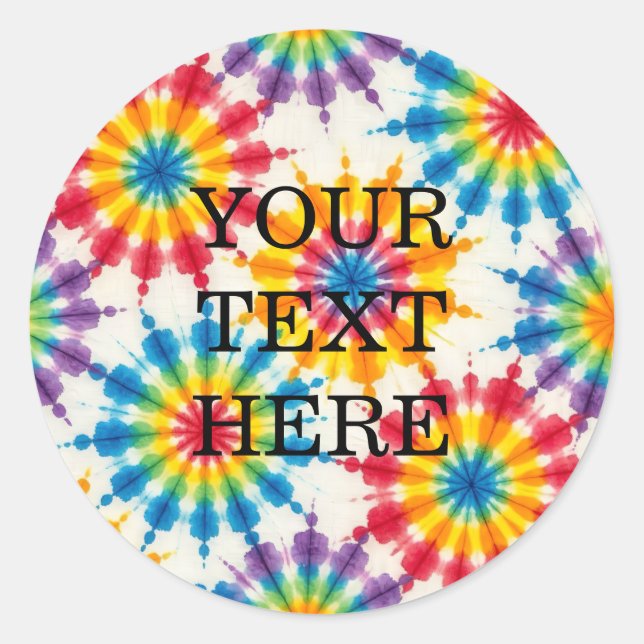 Custom Psychedelic Tie Dye | Groovy Retro Stickers (Front)