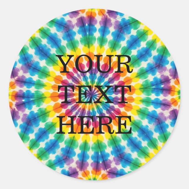 Custom Psychedelic Tie Dye | Groovy Retro Stickers (Front)