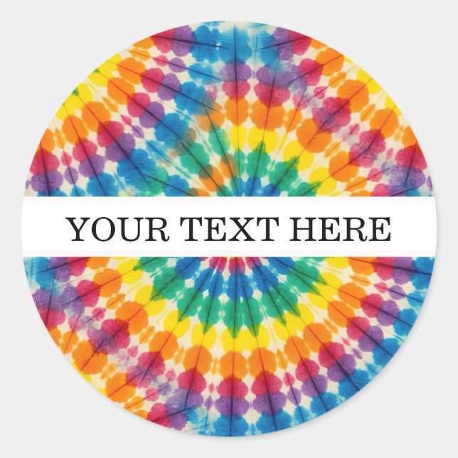 Custom Psychedelic Tie Dye | Groovy Retro Stickers (Front)